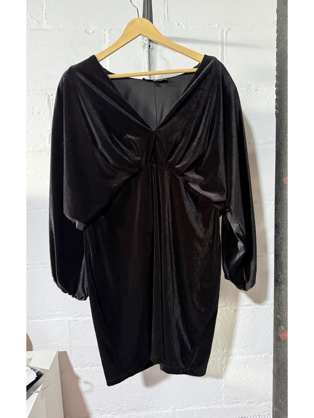 Eloguii size 18 retro black faux velvet romantic dress